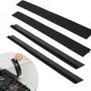 OTraki 4 Pack Silicone Stove Gap Covers Adjustable Length 25x2.1 inch Kitchen Stove Gap Filler Heat-resistant Gap Filler Gap Covers Guard for Stove and Counter Black