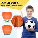 ATHLOVA Kids Scrimmage Vests - Lightweight, Breathable, Quick Dry, 6 Red + 6 Blue