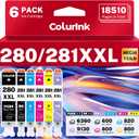 280 281 Ink Cartridges Replacement for Canon TR8620a Ink Combo, PGI-280XXL CLI-281XXL PGI 280XXL 281XXL 280 XXL Smart Ink for Color Printers Pixma TR8600 TR8520 TR8620 TR8622a TS9120 TS9521c (6 Packs)
