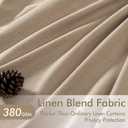 MIULEE Pinch Pleated Thick Linen Curtains 90 Inch 4 Panels Set Back Tab Memory Trained Pinch Pleat Semi Sheer Light Filtering Privacy Curtain Let Light in Window Drapes for Living Room Bedroom Taupe