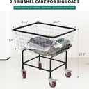 Large Rolling Laundry Cart with Wheels, Holds 2 Washer Loads, Steel, 26.7"L x 21.5"W x 27.3"H