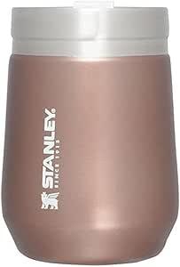 STANLEY GO Everyday Wine Tumbler 10 oz | Press Fit Drink Through Lid | Beverage, Coffee, and Cocktail Cup | Insulated Stainless Steel Wine Glass | BPA-Free | Rose Quartz Glow