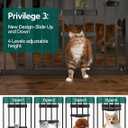 Babelio New Version Baby Gate with Cat Door Adjustable, 29-40" Metal Pet Door for Stairs & Doorways, Pressure Mounted, No Tools Needed, Black