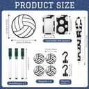 Crtiin 19 Pcs Locker Accessories, Volleyball Locker Organizer Decoration with Shelf, Wallpaper, Mirror, Whiteboard, Pen Holder, Dry Erase Markers, Magnets, String Light, Hook, Lanyard Card Holder
