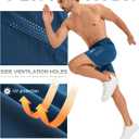 Men's Athletic Shorts Quick Dry Workout Shorts 7"/ 5"/ 9" Lightweight Hiking Linerless (Blue, S)
