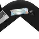 ZORESYN L Shaped Desk Mat 39.4"(L) x 39.4"(S) x 13"(W), Computer Corner Desk Pad, Large Waterproof PU Leather Mouse pad for Corner Desk, Writing Desk Pad Protector - Black