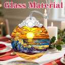 Christmas Ornament, Christmas Decoration, Stained Glass Ornament, Heirloom Keepsakes, Holiday Ornaments, Holiday Presents, Unique Xmas Gifts, Gift Exchange Ornaments, Gift Idea - Waves on The Beach