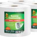 Duck Brand Small Bubble Cushioning Wrap for Moving, Shipping & Mailing, 600 FT Bubble Packing Wrap Extra Protection Packaging Boxes & Mailers, Clear Bubble Roll Moving Supplies 150 FT Each 4 Rolls