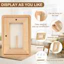 4x6 Natural Wood Picture Frame, Handmade Beech Wood Photo Frame, Display 3x4 Picture with Mat or 4x6 Without Mat, Tabletop Display and Wall Hanging