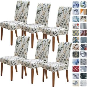SPRINGRICO Chair Covers for Dining Room 6 Pack, Stretch Dining Chair Cover, Washable Spandex Kitchen Parsons Chair Slipcovers, Removable Seat Protector for Home or Party (6pack, Lucid Calm)