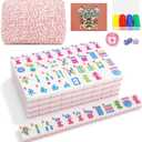 Jolitac American Mahjong Game Set, 166 Premium Tiles, 1.2-inch Mahjong Tile Set with Sturdy Carrying Bag, Thickened Mah-Jongg Tiles Bag Portable Travel Complete Mahjong Set (Pink)