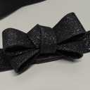 Womens Belts for Dress Skinny Thin Bow Decor Elastic Belt for Women Wasit (M: Fit Waist 29"-32", Black)