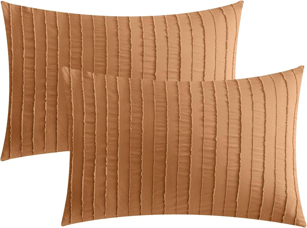 JELLYMONI Pillowcases King Size Rust 2 Pack Boho Striped Bed Pillow Covers 20x36in Polyester Envelope Pillow Shams Tufted Bohemian Textured (Pillows are not Included) JELLYMONI Pillowcases King Size Rust 2 Pack Boho Striped Bed Pillow Covers 20x36in Polyester Envelope Pillow Shams Tufted Bohemian Textured (Pillows are not Included)