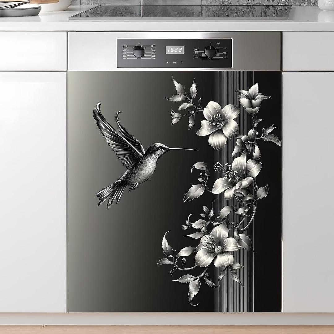 Dishwasher Magnet Sticker Cover Panel Decal Refrigerator Magnetic Sticker Decorative for Kitchen Decoration,Fridge Door Cover,Home Appliances Decor Stickers 23.03"x25.59", 23"x26"