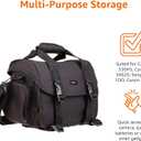 Amazon Basics Large DSLR Gadget Bag for Camera Storage with Shoulder Strap, Black with Grey Interior