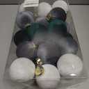 30PCS Velvet Christmas Ball Ornaments Set, 60MM/2.3Inch Shatterproof Flocked Ornaments for Christmas Tree Hanging Decorations, for Home Holiday Party Xmas Decor - White/Grey/Green.