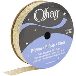 Offray Galena Craft Ribbon, 5/8-Inch x 12-Feet, Gold