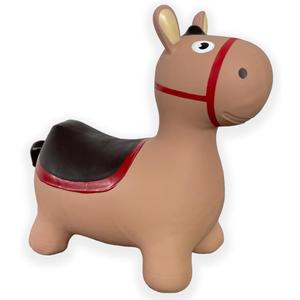 Brown Donkey Bounce & Ride-on Inflatable Hopper Toddler Toy with Pump
