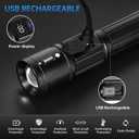 TrixHub Rechargeable Flashlights 2 Pack, Super Bright High Lumens Flash Light, 5 Modes Zoomable Linternas with LCD Digital Display, Powerful Handheld LED Flashlights for Home Emergencies Camping