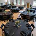Niuara Black Plastic Table Cloth - 15 Pack 84" Round Disposable Tablecloths for Round Tables, Table Cover for Holiday Parties & Gatherings