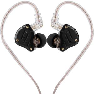 Linsoul KZ ZS10 Pro, 4BA+1DD 5 Driver in Ear Monitor, HiFi Wired Earbuds, Gaming Earbuds, Hybrid IEM Earphones with Stainless Steel Faceplate, Detachable Cable for Musician(with Mic, Dark Black)