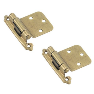 Amerock BPR7630BB | Face Frame Cabinet Hinge | Variable Overlay Hinge with Reverse Bevel | Burnished Brass | 2 Pack | Self-Closing Hinge | Cabinet Door Hinge