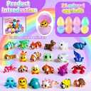 24 Pack Prefilled Easter Eggs with 3D Printed Animal Toys Ready to Use Basket Stuffers, Egg Hunt Fillers, Party Favors & Easter Gifts for Kids. Non-Candy Classroom Prizes for Toddlers, Boys & Girls.