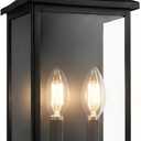 Dusk to Dawn Outdoor Lighting, Black Exterior Lighting Fixtures, 20.6 Outdoor Wall Sconce, IP65 Waterproof, Weather-Resistant, Outside Lights for House, Porch, Garage E12 Bulbs Not Included