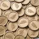 UNIQOOO Wax Seal Stickers - Rosemary Wedding Invitation Envelope Seal Stickers, 200 Pcs Self Adhesive Prosecco Metallic Light Gold Stickers, Perfect for Invitation, Gift Wrapping, Christmas, Light Gold