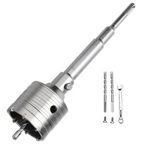 2.5 inch / 65mm Concrete Hole Saw with SDS Plus Shank Connecting Rod, 6.3mm Tungsten Carbide Tip for Concrete, Cement, Brick Wall