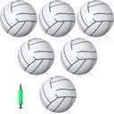 Zhanmai 6 Pack Inflatable Volleyball 16 Inch Blow up Beach Ball Large Sport Pool Ball with Pump for Adults Teens Gift Summer Outdoor Party Decorations