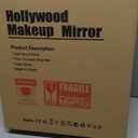 HNV 16"x12" Vanity Mirror with Lights, Hollywood Lighted Makeup Mirror with 10X Magnification, Smart Touch Control, 3 Color Dimmable LED, Square Frame Tabletop or Bathroom Dresser Mount (White)