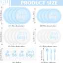 Qinyoung 218 Pcs Baby Shower Plates and Napkin Set Serve 24 Baby Boy Shower Decorations Set Includes Blue Boy Paper Plates Napkins Cups Cutlery for Gender Reveal Birthday Party
