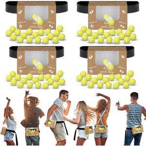 Lunmon 4 Sets Brown Kraft Paper Baby Shower Swing Shaking Balls Activity Set for Adult Novelty Twerk Includes 40 Balls, Ribbon & Cardboard Boxes Bridal Shower for Outdoors Indoors