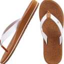 ONCAI Women's Flip Flops Comfortable Arch Support Yoga Mat Summer Beach Walking Thong Cushion Sandals Ladies Outdoor Vacation Essentials Slide Shoes Rubber Soles US Size 7