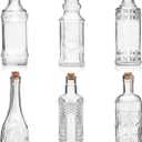 Assorted Clear Glass Bottles with Corks, 6 Pack, 2.5in X 9in, 16oz