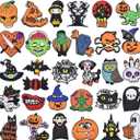 48 PCS Horror Shoe Charms, Goth Shoes Charm Skull Shoe Decoration For Clogs Sandals, Halloween Themed Shoe Accessories Charms For Teens Kids Adults Birthday Party Favors (Cartoon)
