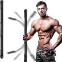 Fitness Exercise Bar,Elastic Fitness Bar,High Frequency Vibration Training Fat Buring Workout Bar for Yoga Pilates Sports,Power Twister for Arm,Abdominal Muscles Strength Exercises In Home Gym