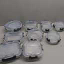 M MCIRCO 24-Piece Glass Food Storage Containers with Upgraded Snap Locking Lids,Glass Meal Prep Containers Set - Airtight Lunch Containers, Microwave, Oven, Freezer and Dishwasher (Gray)