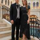 BeryLove Formal Dresses for Women 2026 Wedding Guest with Slit Cocktail Elegant Lace Long Prom Dress, XXL