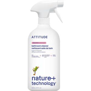 ATTITUDE Bathroom Cleaner Spray, EWG Verified, Plant-Based & Vegan, Safe for Bathroom Surfaces, Tiles, Tubs, Shower Walls, and Grout, Unscented, 27.1 Fl Oz