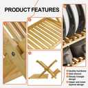 KKTONER Bamboo Dish Drying Rack with Utensil Holder 3 Tier Collapsible Drainer Rack with Dish Drying Mat for Kitchen Counter (Natural)