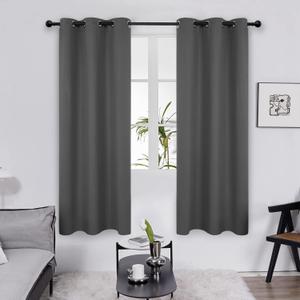 Deconovo Blackout Curtains for Bedroom  Set of 2 42W x 63L Inch Thermal Insulated & Noise Reducing PanelsHome Window Room Darkening Sustainable Grommet Drapes for Living Room and Nursery, Dark Grey