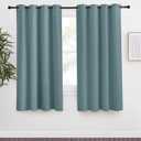 NICETOWN Blackout Greyish Blue Curtains & Drapes for Living Room, 1 Panel, W55 x L68, Thermal Insulated Solid Grommet Sound Reducing Energy Saving Window Treatments for Porch/Hall