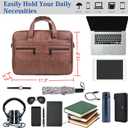 seyfocnia Men's Leather Messenger Bag, Laptop Briefcase Business Satchel Computer