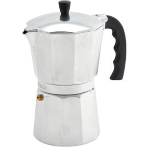 IMUSA 12-Cup Stovetop Espresso Maker, Cast Aluminum Coffee Maker, Cuban Coffee Brewer, Moka Pot Style, Portable Coffee Maker for Home, Camping, or Travel (Silver)