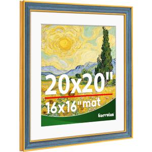 20x20 Frame, Wide Border and Antique Gold Trim Frame