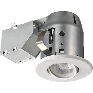 Globe Electric 90679 3" Swivel Round Trim Recessed Lighting Kit, White, Easy Install Push-N-Click Clips, 3.25" Hole Size, Adjustable Ceiling Light, IC Rated, GU10 Base Bulb Not Included