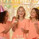 Oakgarden Girls' Shirts 5-14 Years Oversized Short Sleeve Summer T-Shirts V Neck Drop Shoulder Top Kids Casual Basic Cute Tee (Orange)