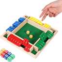 Shut The Box Game 4 Player,Shut The Box Board Game,Math Board Table Games for Adults,Wooden Table Math Dice Mastermind Games for Party,Pub